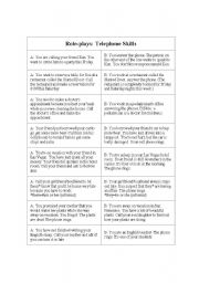 English Worksheet: Telephone Role Plays