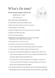 English worksheet: Whats the time? Classroom game