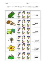 English Worksheet: consonant blends