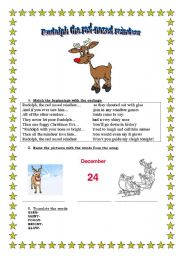 English worksheet: Rudolph the red nosed reindeer