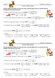 Rudolph the red-nosed reindeer, vocabulary exercise