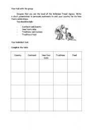 English Worksheet: New Years Day 