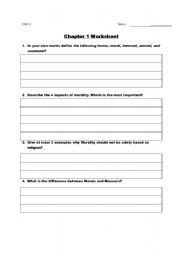 English Worksheet: Chapter 1