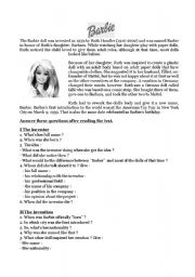 English Worksheet: Learning about Barbie