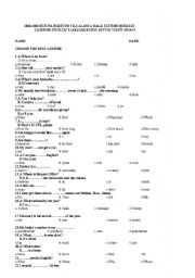 elementary multiple choice test