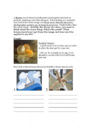 English worksheet: Theme in Pictures Worksheet