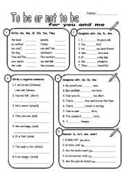 present tense to be and personal pronouns (school items)