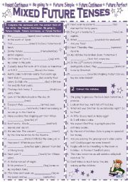 English Worksheet: Mixed Future Tenses