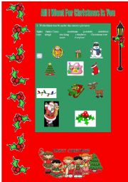 English Worksheet: Christmas song by Mariah Carey: All I want for Christmas is you