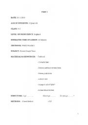 English worksheet: lesson plan