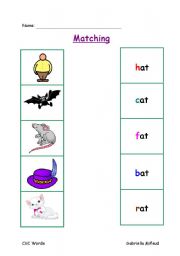 Matching CVC words to pictures