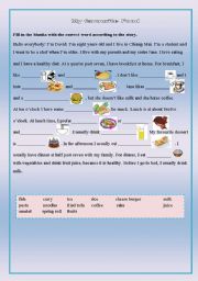 English Worksheet:  Food and Drink