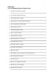 English Worksheet: passive voice