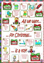 English Worksheet: CHRISTMAS BOARDGAME