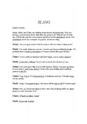 English Worksheet: American Slang