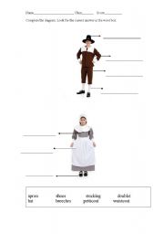 English worksheet: pilgrim diagram
