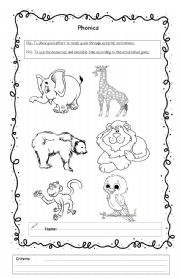 English worksheet: Phonics