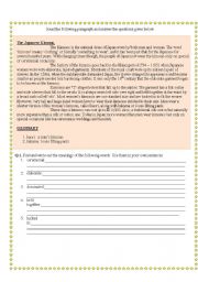 English Worksheet: Reading Comprehension