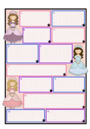 English worksheet: Princess/ Fairy Template