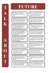 Future tenses - 18 conversation cards (editable)