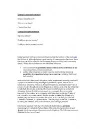 English Worksheet: command sentences