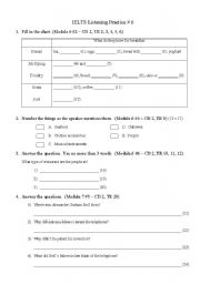 English worksheet: IELTS Listening Practice