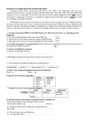 English Worksheet: Deforestation