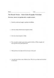 English worksheet: The Miracle Worker 