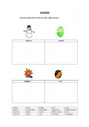 English worksheet: SEASONS