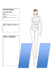 English Worksheet: Fashion Show - Clothes Description