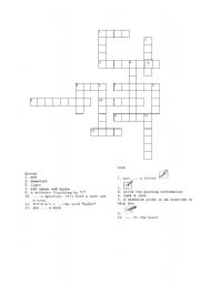 English Worksheet: crossword