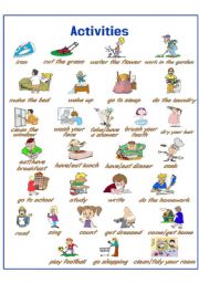 English Worksheet: Activities