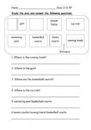 English worksheet: preposition of place