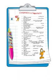 English Worksheet: Comparative or superlative