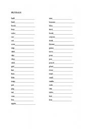 English Worksheet: Plurals