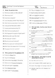 English Worksheet: simple present tense