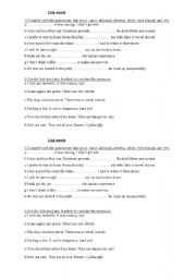 English Worksheet: linking words