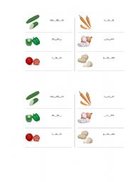 English worksheet: Vegetables spelling