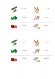 English Worksheet: Vegetables spelling