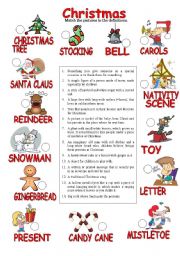 English Worksheet: Christmas matching