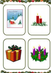 English Worksheet: Xmas set 3 - The symbols of Christmas - flashcards 