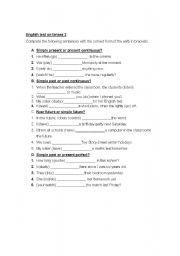 English worksheet: test on tenses 2