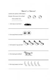 English worksheet: There is v.s there are