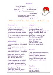 English Worksheet: Christmas rhymes