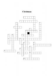 English worksheet: Christmas Rhyming Crossword