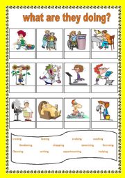 English Worksheet: WHAT ARE THEY DOING?