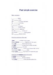 English worksheet: Past simple exercise