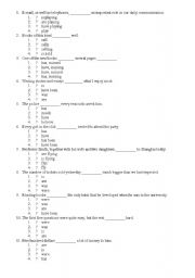 English Worksheet: Excercise of subject - verb agreement