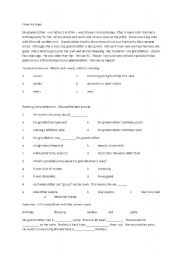 English Worksheet: birthday party