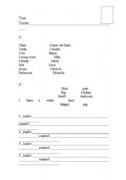 English Worksheet: Examen global